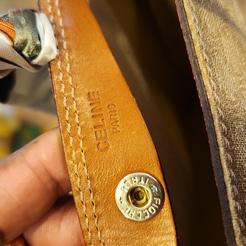 Celine Tan and Brown Patterned Mini Tote Bag - Picture 10 of 16